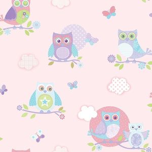 Papel De Parede Just 4 Kids Corujinhas G56036 - Rolo 10m X 0,52m