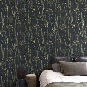 Papel De Parede Ciara Folhagem Preto A64203