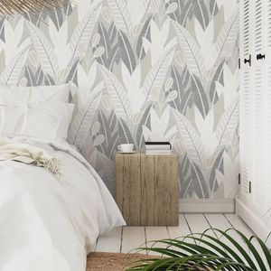 Papel De Parede Ciara Folhagem Cinza A65701
