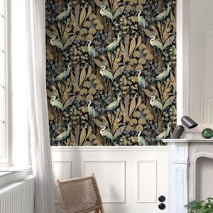 Papel De Parede Ciara Folhagem Preto A63201