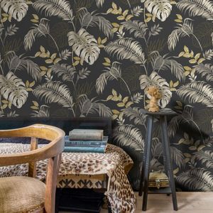Papel De Parede Ciara Folhagem Preto A64303
