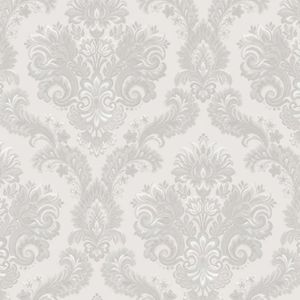 Papel De Parede Thema Damask Cinza 28821