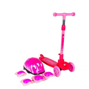 Patinete Sport Rosa + Kit Proteção