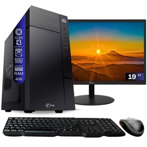 Computador Completo Tob Intel Core I3 Ssd 240gb Memória 4gb Windows 10 Pro Trial + Teclado E Mouse + Monitor 19" Desktop
