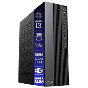 Computador Tob Slim Compacto Intel Core I3 Ssd 240gb Memória 8gb Rede Sem Fio Windows 10 Trial Desktop Pc Cpu