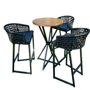 Conjunto Bistrô Avalon Com 3 Banquetas Artluxo Preto