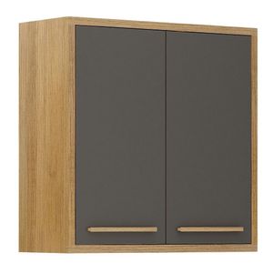 Armário Aéreo Para Cozinha 2 Portas 80cm Cinamomo/grafite
