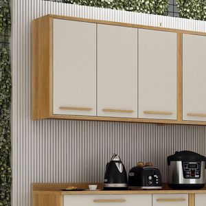 Armário Aéreo Para Cozinha 3 Portas 120cm Cinamomo/off White