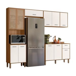 Cozinha Completa 11 Portas 1 Gaveta Paolla Ipe/ Off White