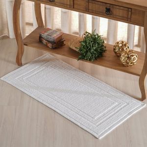 Tapete Nobile Jacquard 100% Algodão 1300g/m² 50x100cm Branco