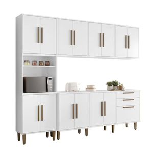 Cozinha Completa 5 Peças 15 Portas 2 Gavetas Lorena Branco