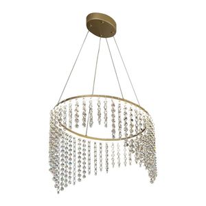 Lustre Pendente Taschibra Magda Led Bivolt Dourado 2700k Luz Amarela 15051099