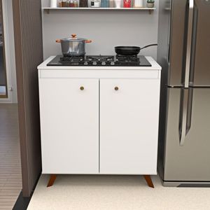 Balcão 2 Portas Para Cooktop 4 Bocas Branco