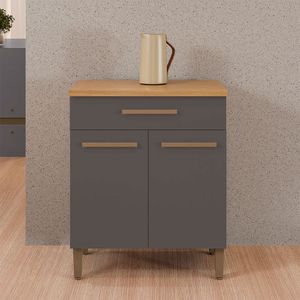 Balcão Omega Master Mdf Arte Móveis Cinamomo/ Grafite
