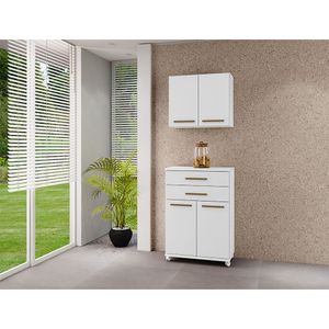 Balcão Monaco Master Mdf Arte Móveis Branco