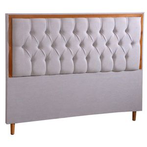 Cabeceira Casal Luxo Diamante Linho Mac Interiores Cru
