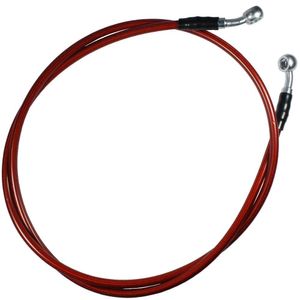 Flexível De Freio Dianteiro Aeroquip Malha De Ferro Universal Competição 90 Cm - Vermelho