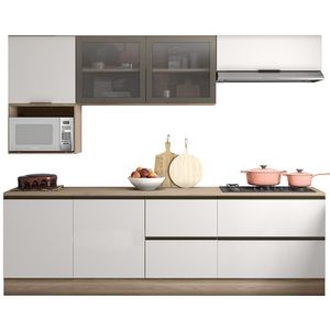 Cozinha Modulada 7 Pecas 258 Cm Etti Carvalho Oak Off White Pln