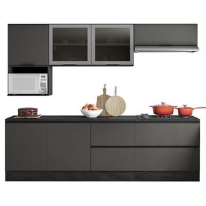 Cozinha Modulada 7 Pecas 258 Cm Etti Grafite Pln