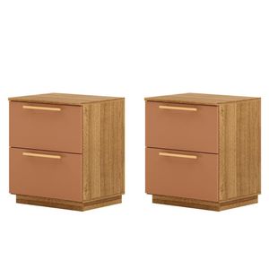 Kit 2 Mesa De Cabeceira 2 Gavetas 50 Cm Dub 50019 Nature Camarim Vlr