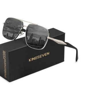 Óculos Adequados Kingseven Quadrados Elegantes Masculino Prateado