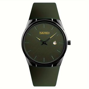 Relógio à Prova D'água Com Calendário Ultrafino De Moda Para Homens Exército Verde