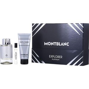 Perfume Masculino Mont Blanc Explorer Platinum Edp Spray 100 ml&gel Banho 7 Mini