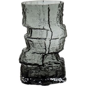 Vaso Decorativo Enfeite Casa Vidro 25x11x11cm Cinza