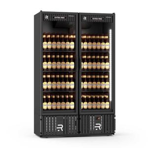 Visa Cooler Extra Frio 2 Portas Preto/Preto Porta De Vidro Aquecido VCEF2P 220V Refrimate