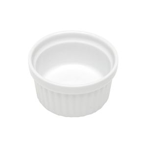 Kit 4 Ramequim Mini Bowl De Porcelana Molheira Clássico Canelado Branco Lyor 155ml