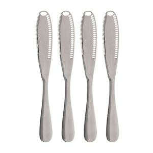 Conjunto 4 Espátulas Faca Para Manteiga Patê Requeijão Aço Inox Lyor