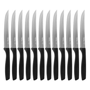 Jogo 12 Facas De Churrasco Mesa New Caprese Preto Fratelli Inox