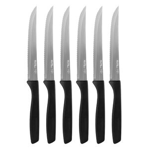 Jogo 6 Facas De Churrasco Mesa New Caprese Preto Fratelli Inox