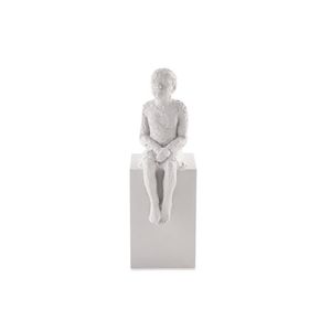 Escultura Pessoa Em Poliresina Cinza Mart 26x11cm