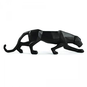 Escultura Leopardo Poliresina Preta 60×17 Cm Mart