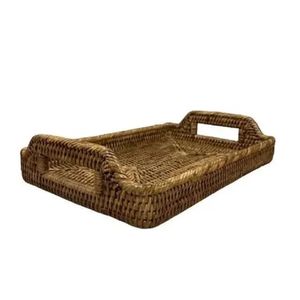 Bandeja Retangular Em Rattan Sunrise 30×20cm Natural Home