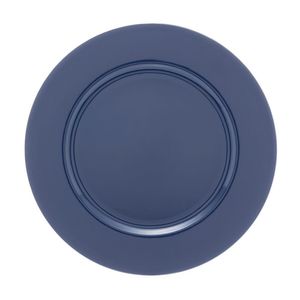 Jogo 6 Sousplat Redondo Plástico Opala Azul 33cm Base De Prato Lyor