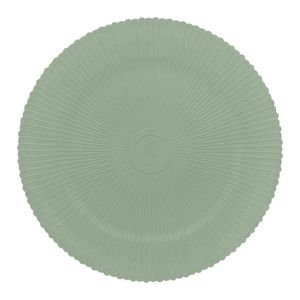 Jogo 12 Sousplat Redondo Plástico Onix Verde 33cm Base De Prato Lyor