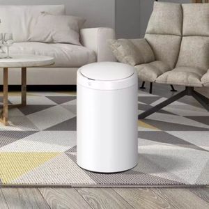 Lixeira Automática Redonda 50 Litros Com Sensor Branca