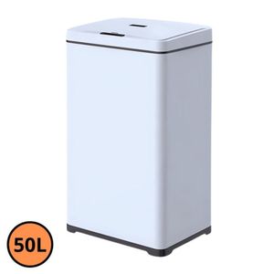 Lixeira Automática Retangular 50 Litros Com Sensor Branca