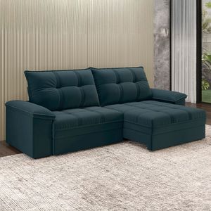 Sofá 4 Lugares Luizzi Besthouse Califórnia Slim Soft Petróleo