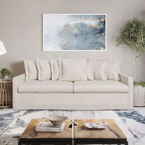 Sofá 4 Lugares Com Capa 100% Removível E Lavável Enseada 220cm Marfim