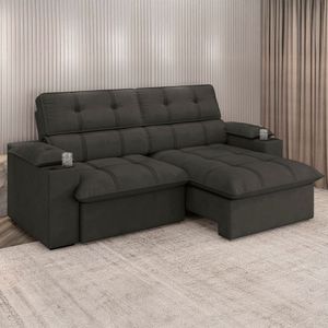 Sofá 3 Lugares Luizzi Besthouse Liverpool Slim 210cm Marrom