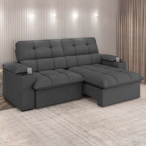 Sofá 3 Lugares Luizzi Besthouse Liverpool Slim 210cm Titânio