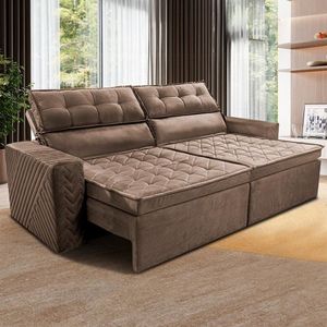 Sofá 4 Lugares Cama Inbox Belém Retrátil/reclinável 230 Cm Castor