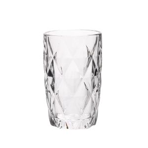 Copo De Vidro Resistente Diamond Transparente 400ml Em Casa Tem