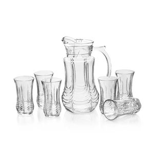 Conjunto Jarra De Vidro 1,8l E 6 Copos 250ml Emcasatem