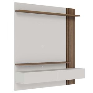 Painel Para Tv 65 Pol Com Bancada Suspensa 150cm Will C04 Amêndoa Off White Matte - Lyam Decor