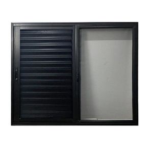 Janela Veneziana 3 Folhas Móveis Tela Mosquiteira 120x150cm Preto
