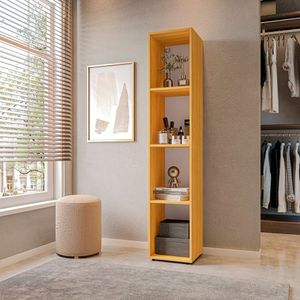 Estante Para Livros Modular 4 Nichos Delta Freijó
